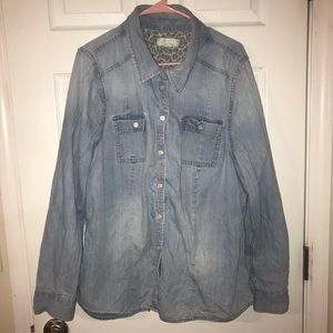 Denim long button up shirt/jacket